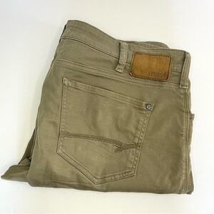 Mavi Jeans Pants Mens 38x32 Olive Green Khakis Chino Zach Straight Leg Stretch